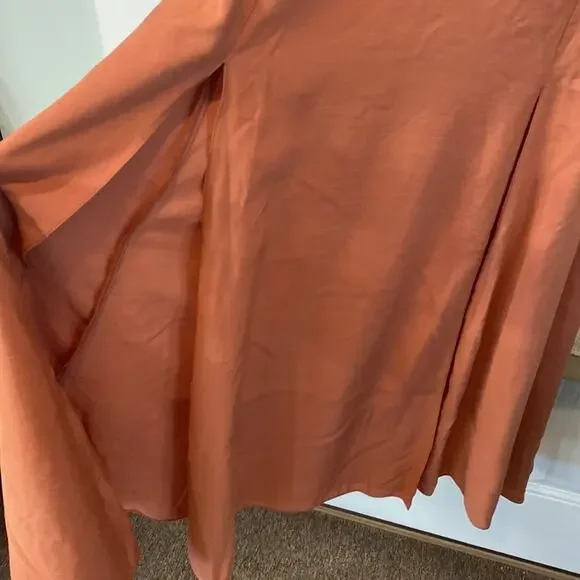 ASOS DESIGN sleeveless linen maxi dress with slits in terracotta size 6 - Picture 2 of 6